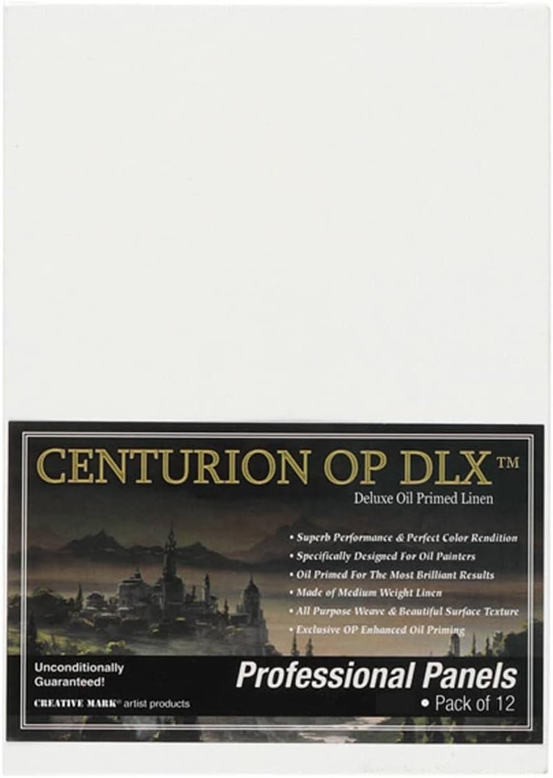 Centurion Deluxe Professional Oil Primed Linen Canvas Panels - 6x8-12 Pack of Linen Canvases for Painting, Artwork and More - Image 1