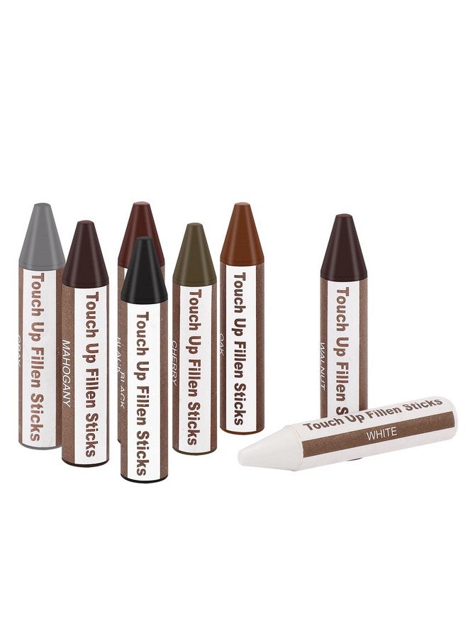 SEISSO Wood Furniture Scratch Repair Filler Sticks, 8 Colors Wax Sticks with Sharpener, Premium Wood Scratch/Dent/Crack/Mark/Stain Cover&Remover, Upgrade Crayons for Floor, Table, Door, Cabinet - Image 1