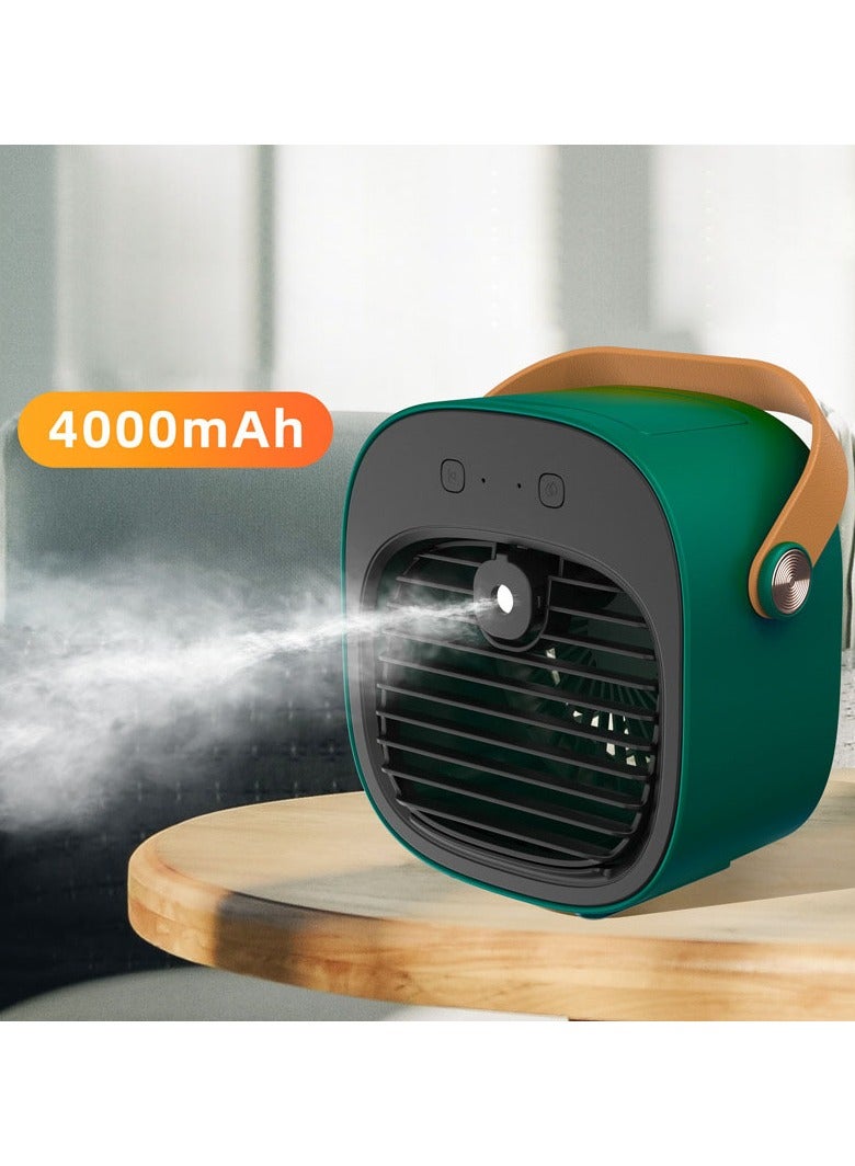 Portable Air Conditioner - 4000mAh Rechargeable Personal Air Cooler, 3 Speeds for 5-10 Hours, Quiet Mini Air Conditioner Fan, Desktop Cooling Fan for Home, Bedroom, Travel and Office