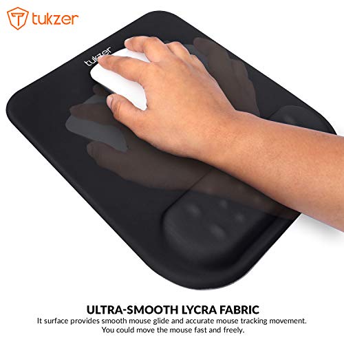 Tukzer Gel Mouse Pad Wrist Rest Memory-Foam Ergonomic Mousepad| Cushion Wrist Support & Pain Relief| Suitable for Gaming, Computer, Laptop, Home & Office Non-Slip Rubber Base (Black Quartz) - Image 3