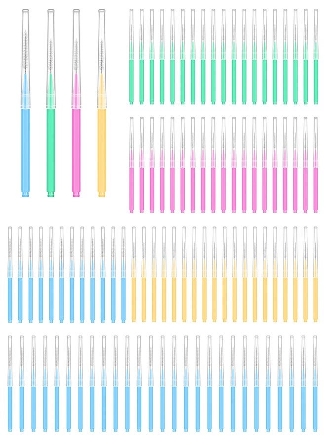 Bozenu 100PCS Interdental Brushes Between Teeth for Braces, Braces Flossers Brush Cleaner, Orthodontic Flossers for Braces Cleaning Kit, Dental Teeth Cleaning Tools (Bright Colors, Multiple Sizes - Image 1