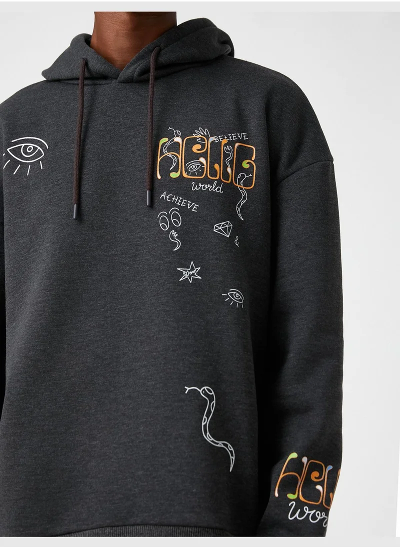 كوتون Printed Oversized Sweatshirt