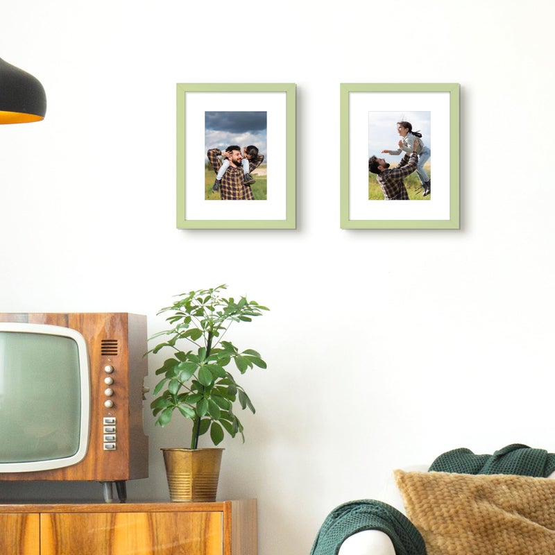 أبس سيمبلز upsimples 8x10 صورة إطار عرض الصور 5 × 7 مع حصيرة أو 8x10 بدون جدار حصيرة معلق إطار الصورة الأخضر 1 حزمة - Image 2