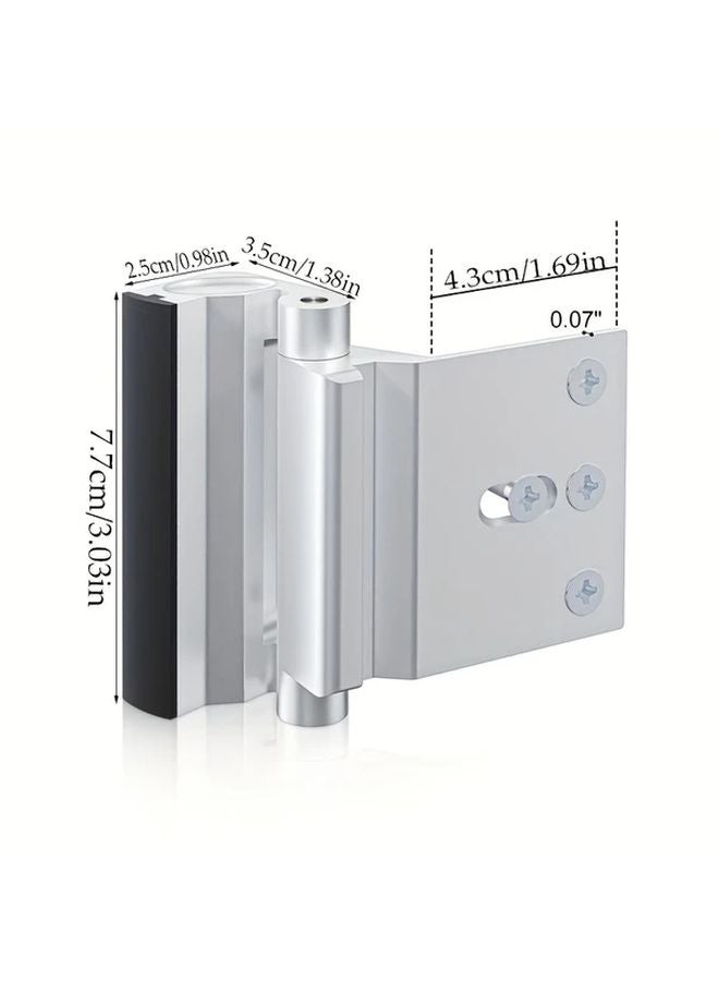 3pcs Heavy Duty Door Locks 800 Lbs Silvery Aluminum Alloy Anti Theft Impact Protection - Image 4