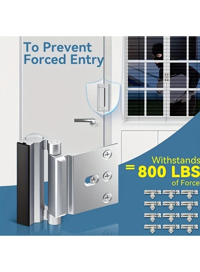 3pcs Heavy Duty Door Locks 800 Lbs Silvery Aluminum Alloy Anti Theft Impact Protection - Image 5