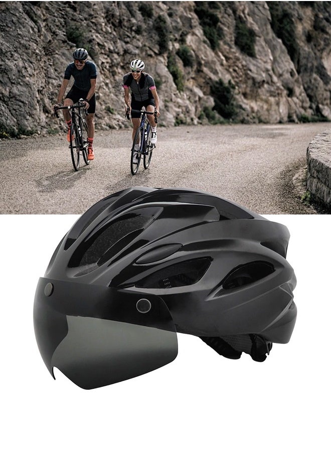 DUNISO Adult bicycle helmet, adjustable mountain riding safety helmet with detachable magnetic goggles, suitable for both men and women，black  - Image 1