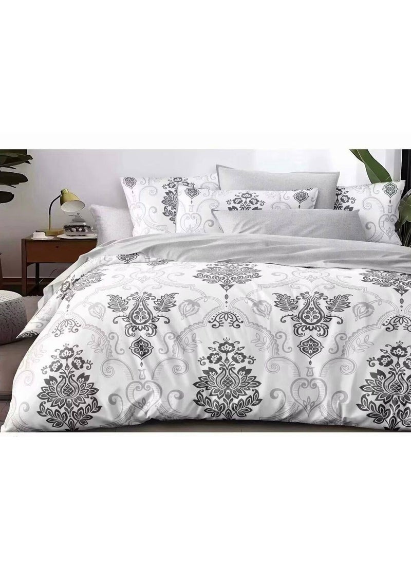 6-Piece Comforter Set – Soft, Comfortable  King size 1-PC fitted bedsheet 200 * 200cm,1-PCS Comforter 220 * 240 fixed, 4PCS Super Soft Pillowcases 