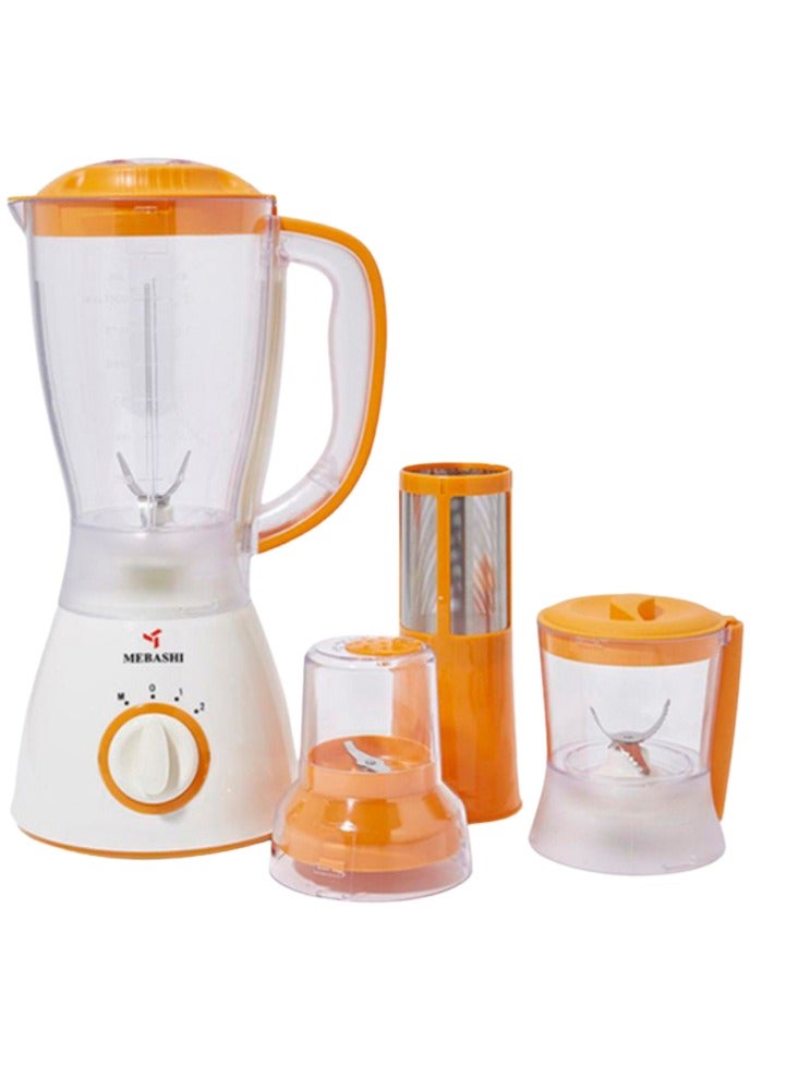 Mebashi Mebashi 4-in-1 Blender (ME-BL1002OR) – Blender, Grinder, Chopper, and Filter | 350W | 1.5L Capacity | Stainless Steel Blade | Pulse & 2-Speed Control (350W) - Image 1