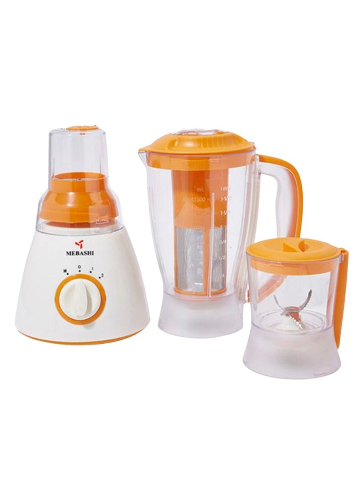 Mebashi Mebashi 4-in-1 Blender (ME-BL1002OR) – Blender, Grinder, Chopper, and Filter | 350W | 1.5L Capacity | Stainless Steel Blade | Pulse & 2-Speed Control (350W) - Image 2