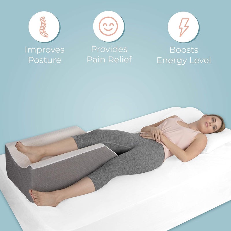 Kölbs Single Leg Elevation Pillow, Post Surgery Leg Pillow, Stylish Chic Jacquard Cover, Ankle Knee and Leg Support Pillow for Injury After Surgery (Single Leg) - Image 4