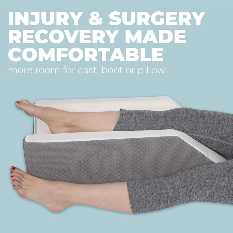 Kölbs Single Leg Elevation Pillow, Post Surgery Leg Pillow, Stylish Chic Jacquard Cover, Ankle Knee and Leg Support Pillow for Injury After Surgery (Single Leg) - Image 2
