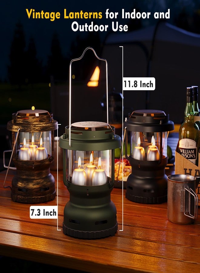 NOMFIX 3-Wick Emergency Candle Lantern, 18+ Hours Burning Time Indoor Lantern for Power Outages, Hangable Outdoor Camping Lantern, Portable Emergency Survival Camp Lantern [7.1"*5.7" - Forest Green] - Image 5