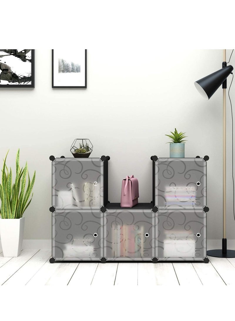 DubaiGallery 6 Cube Plastic Shoe Storage Organizer Units, Stackable Shoe Organizing Rack, Closed Shoe Organizer Boxes Bins with Doors, Space Saving Shoe Storage Cabinet for Heels, Boots, Slippers  - Image 4