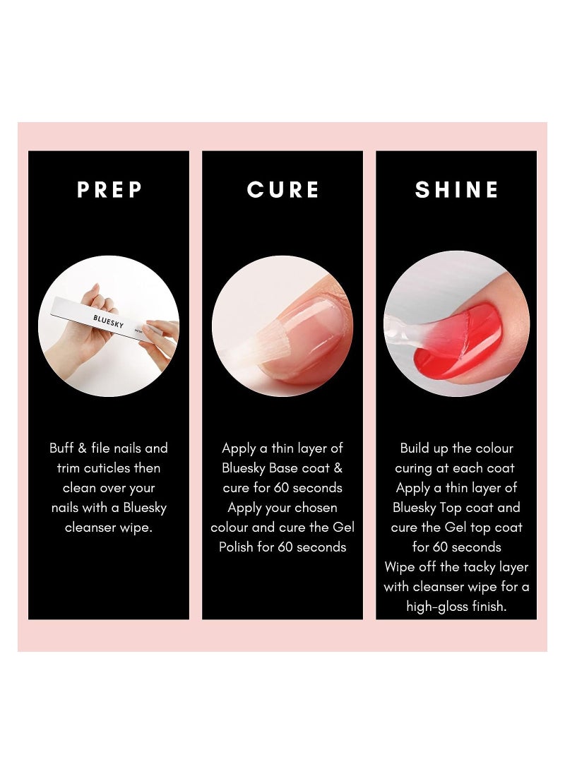 Bluesky Bluesky Gel Nail Polish Set, Top Coat and Base Coat with Cuticle Oil. 3 x 5ml.  - Image 3