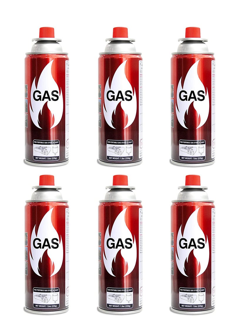 GO2CAMPS Set of 6 Peices Butane Gas Catridge for Portable Camping Stove and Picnic Stoves 