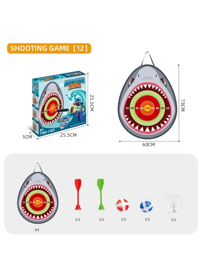 XiuWoo Shark Sticky Ball Dart Set - Baby Hand-Eye Coordination Throwing Toy Gift 