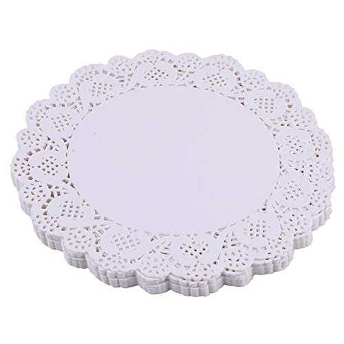 TimLin White Lace Paper Doilies  12 inch Round Paper Doilies  Disposable Paper Placemats  for Wedding Birthday Cakes Desserts Tableware Food Decoration Pack of 100