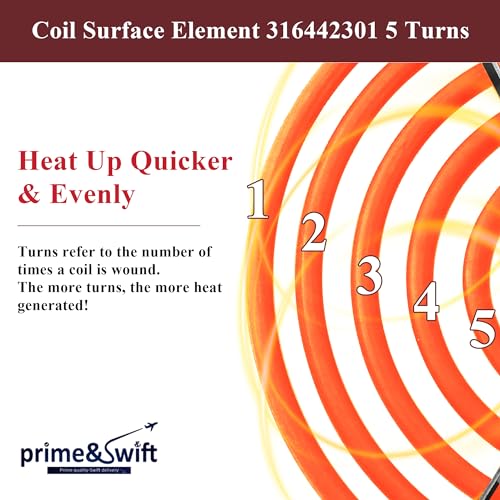 prime&swift 316442301 Electric Range Burner fit for Frigidaire,8'' Coil Surface Element MP26YA fit for Kenmore,8" 2600w 240v 5 Turn FEP310BW REG46NW 318372214 316048600 222T025 AP4356467 EAP2339242 By prime&swift - Image 3