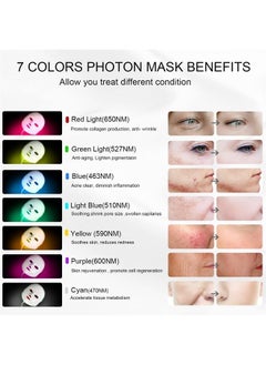 NEWKEY LED Face Mask Light Therapy, LED Facial Skin Care Mask, 7 Colors Red and Blue Light Therapy Mask, Photon LED Mask for Acne Reduction - Anti Wrinkles  - Image 2