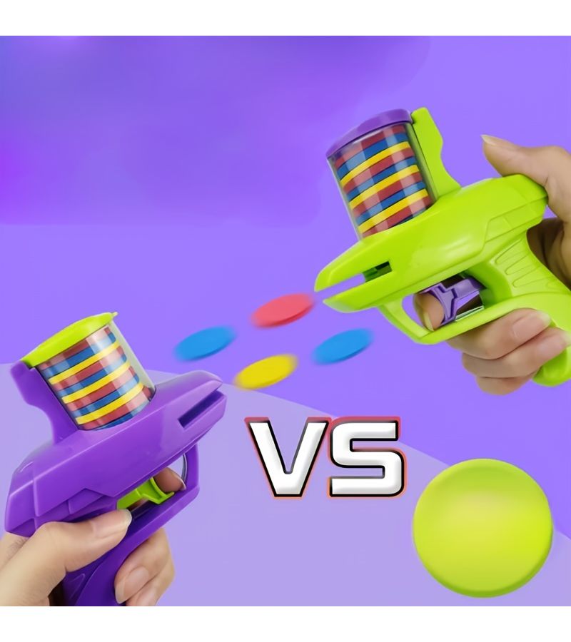 Vibrant Green Purple Foam Disc Launchers Shooting Game for Teens Party Gift - Image 1