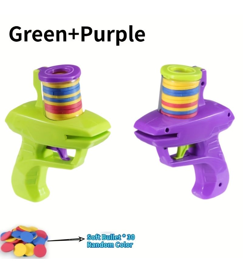 Vibrant Green Purple Foam Disc Launchers Shooting Game for Teens Party Gift - Image 2