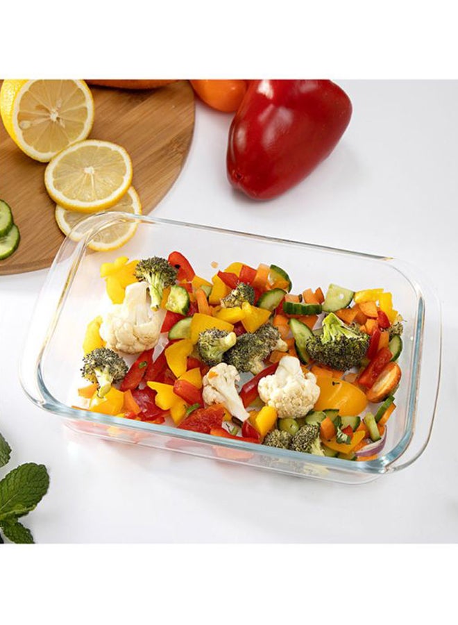 Royalford 1.0L Borosilicate Glass Baking Dish Oven Safe Freezer & Dishwasher Safe Clear 25.7x14.5x5cm - Image 2
