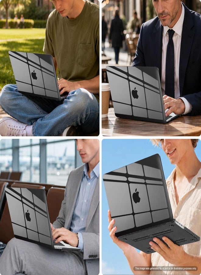 موسيسو جراب MOSISO متوافق مع MacBook Pro مقاس 14 بوصة، موديلات M5 2026، M4 2025، M3، M2، M1 2024-2021، A3427، A3426، A3434، A3112، A3185، A3401، A2918، A2992، A2779، A2442، جراب صلب، غطاء لوحة مفاتيح، واقي شاشة، وحقيبة، لون أسود كريستالي - Image 4