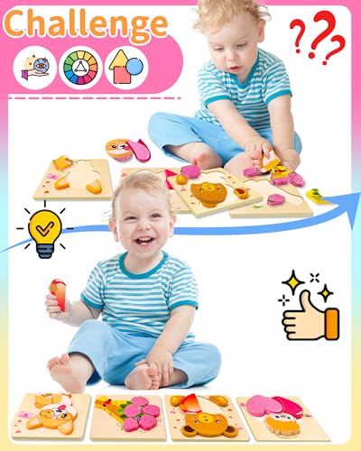 Oomloid Toddler Valentines Wooden Puzzles Gifts for Kids 4 Pack Valentines Day Toys Valentines Gifts for Kids Classroom Valentines Day Party Favors for Toddlers Boys Girls - Image 5
