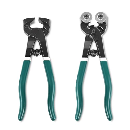GINWORD 2Pcs Glass Tile Nippers Set Heavy Duty Wheeled Glass Mosaic Nipper Hd Ceramic Tile Nipper Tile Cutter Mosaic Cutter Tool for Cutting Glass Mosaic Ceramics Stone Metal - Image 1