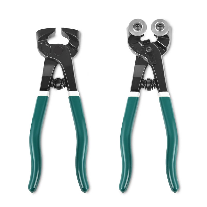 GINWORD 2Pcs Glass Tile Nippers Set Heavy Duty Wheeled Glass Mosaic Nipper Hd Ceramic Tile Nipper Tile Cutter Mosaic Cutter Tool for Cutting Glass Mosaic Ceramics Stone Metal - Image 2