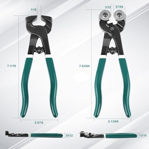 GINWORD 2Pcs Glass Tile Nippers Set Heavy Duty Wheeled Glass Mosaic Nipper Hd Ceramic Tile Nipper Tile Cutter Mosaic Cutter Tool for Cutting Glass Mosaic Ceramics Stone Metal - Image 3