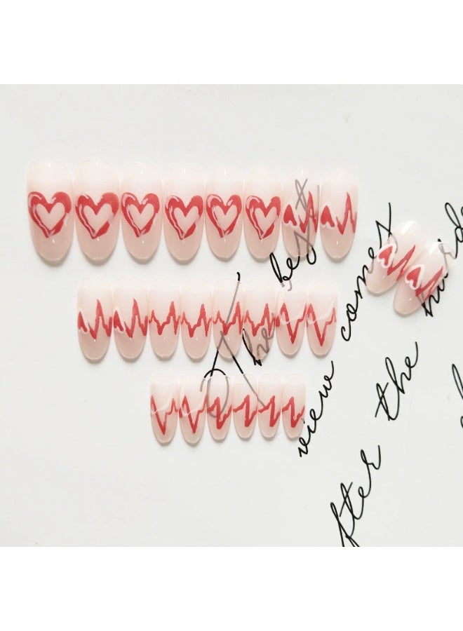 Goolsky Heart Rate Signal Press-on Nails - Sweet Edgy Personalized Style for Daily & Party Looks - Image 4