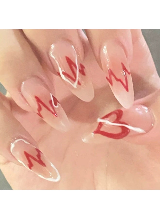 Goolsky Heart Rate Signal Press-on Nails - Sweet Edgy Personalized Style for Daily & Party Looks - Image 2