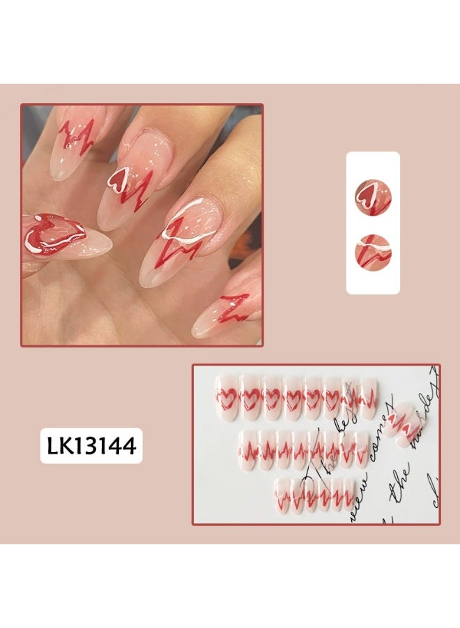 Goolsky Heart Rate Signal Press-on Nails - Sweet Edgy Personalized Style for Daily & Party Looks - Image 1