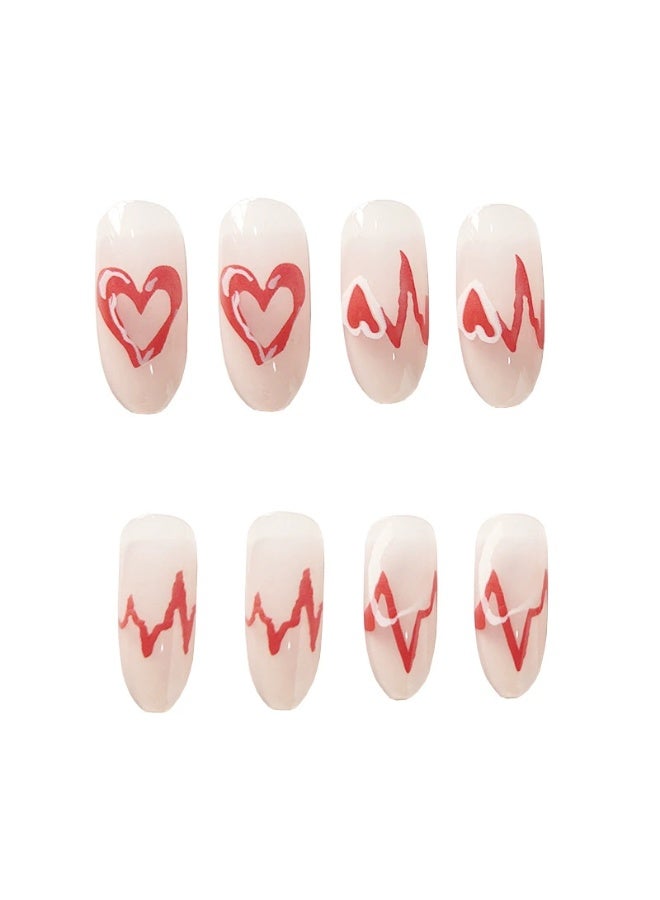 Goolsky Heart Rate Signal Press-on Nails - Sweet Edgy Personalized Style for Daily & Party Looks - Image 3
