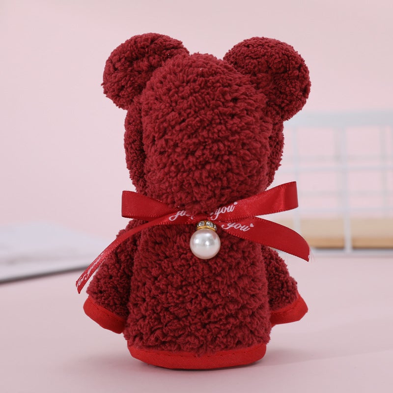 Pineapple Bear Towel Wedding Gift Full Moon Creative Modeling Gift Towel Coral Fleece Hand Gift - Image 1