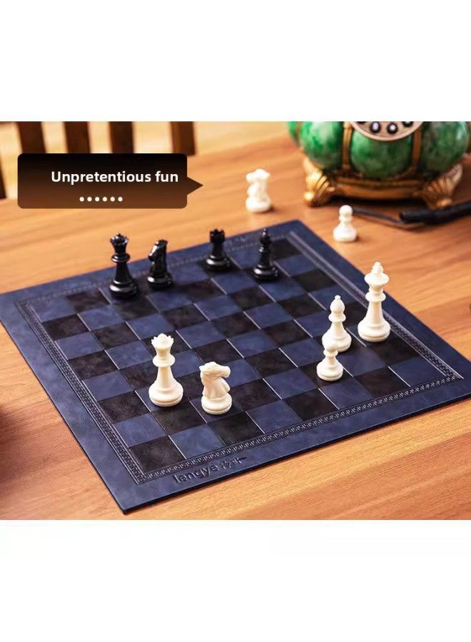 رقعة الشطرنج الجلدية PVC بساط عازل من الجلد الصين الشطرنج الشطرنج الاستخدام المزدوج المواصفات: بني داكن الحجم 33.7 سم * 33.7 سم بدون شعار - Image 4