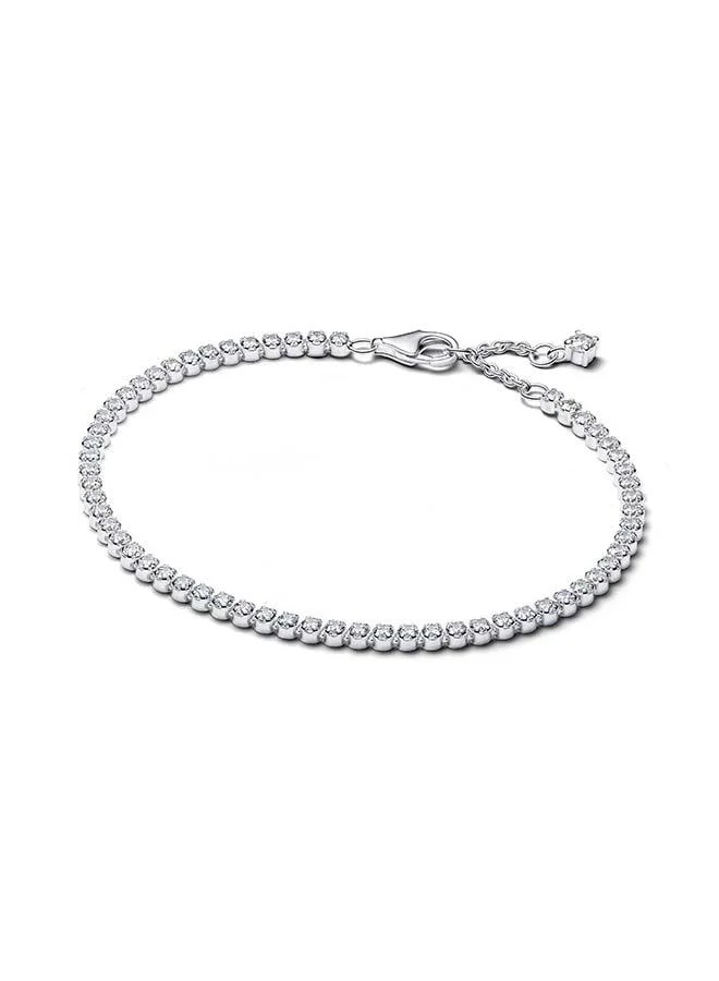 Sterling silver tennis bracelet with clear cubic zirconia