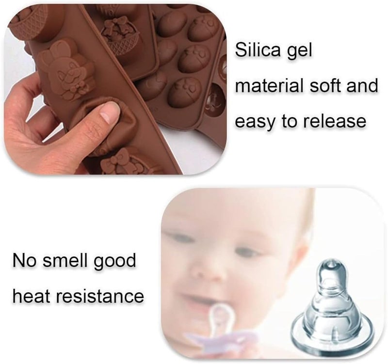Bake House 3D Easter Egg and Bunny Silicone Molds, Chocolate Easter Egg Rabbit Baking Moulds DIY Candy Cocoa Bombs Soap Fudge Jelly Mousse Cake Making Trays for Party Supplies (8 Cavity) - Image 4