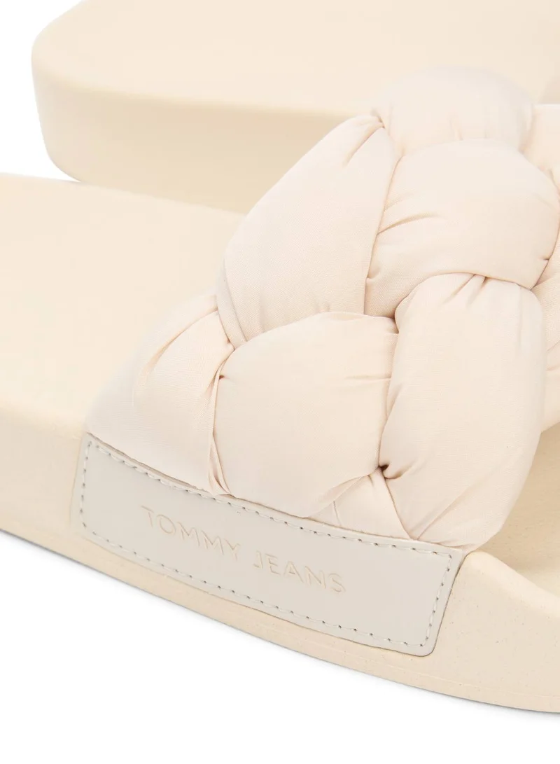 TOMMY JEANS Newsprint Braided Padded Strap Slides for Women | Best Price UAE