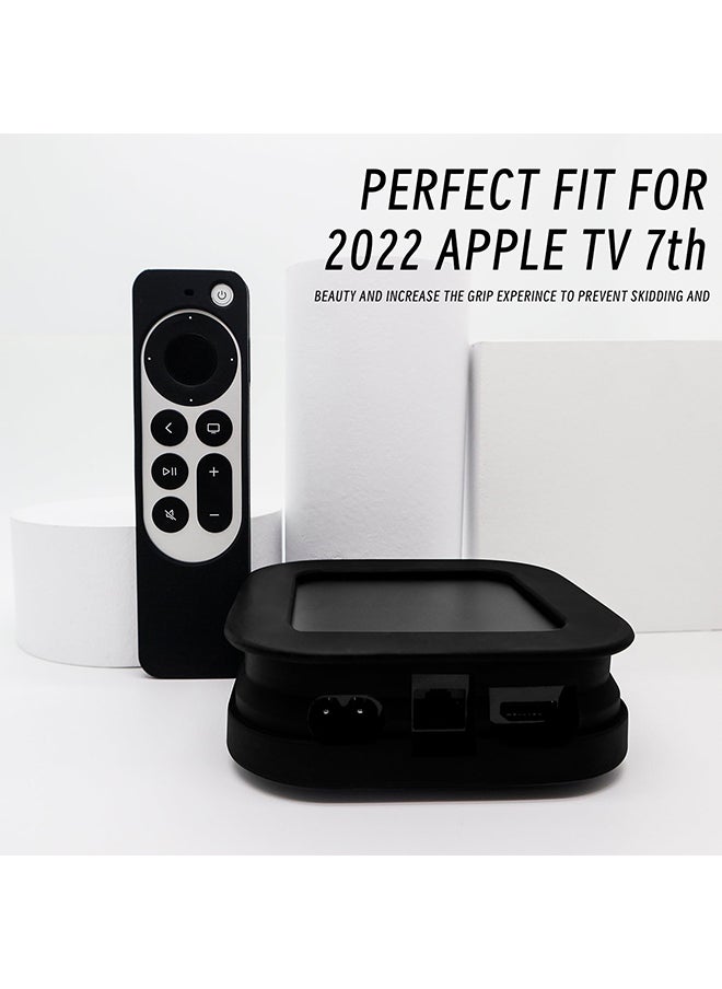 O Ozone - Silicone Case for 2022 Apple TV 4K Wi-Fi TV Box Remote Cover, Foldable Soft Silicone Remote Sleeves with TV Box Case Skin -Blue - Image 1