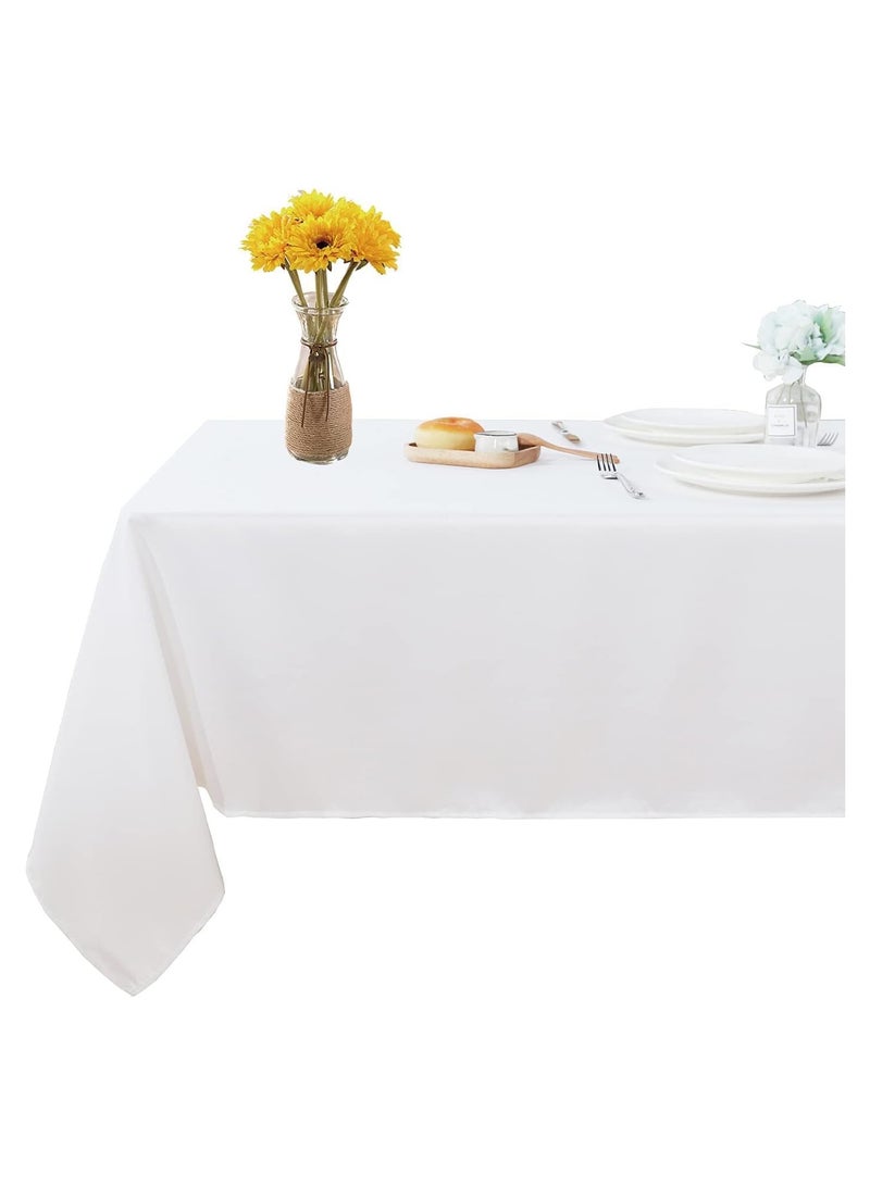 100% Cotton Rectangular Tablecloth - Table Covers for Catering Events, Dinner Parties, Weddings, Buffet Table or Home Dining, Washable Table Cloth (140x200 cm) - Image 2