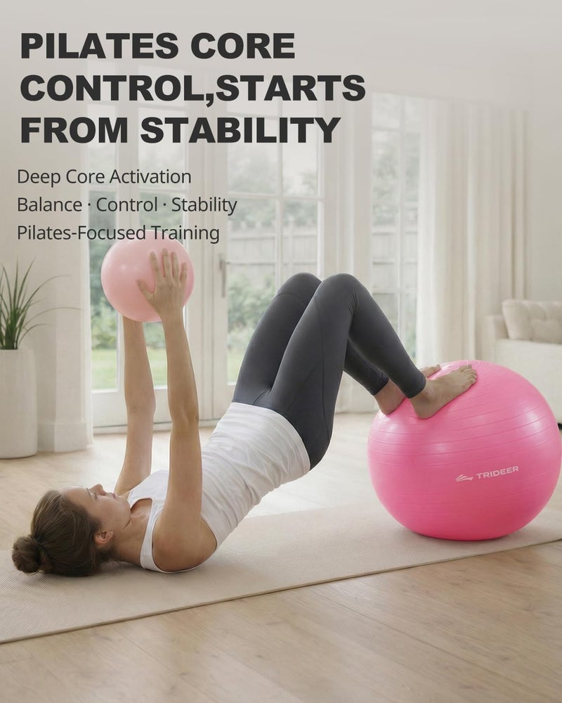 Trideer Yoga Ball for Exercise, Pregnancy & Birthing, 5 Sizes Exercise Ball for Physical Therapy, Stability, Fitness, Quick Pump Included - Image 3