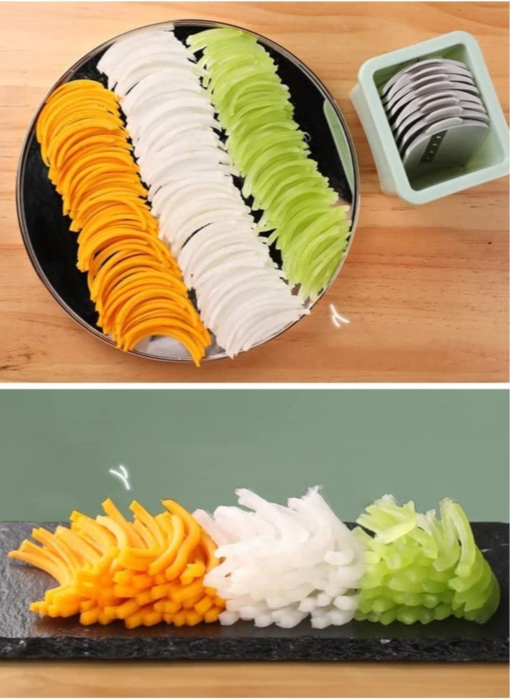 Raxoom قطاعة خضروات متعددة الوظائف، مفرمة، مبشرة جبن دوارة 3 في 1، آلة صنع السلطة مع شفرات دوارة من الفولاذ المقاوم للصدأ للخضروات والفواكه والمكسرات - Image 5