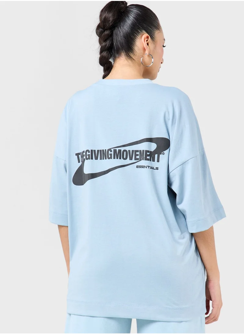 The Giving Movement Exaggerated Space Printed T-Shirt