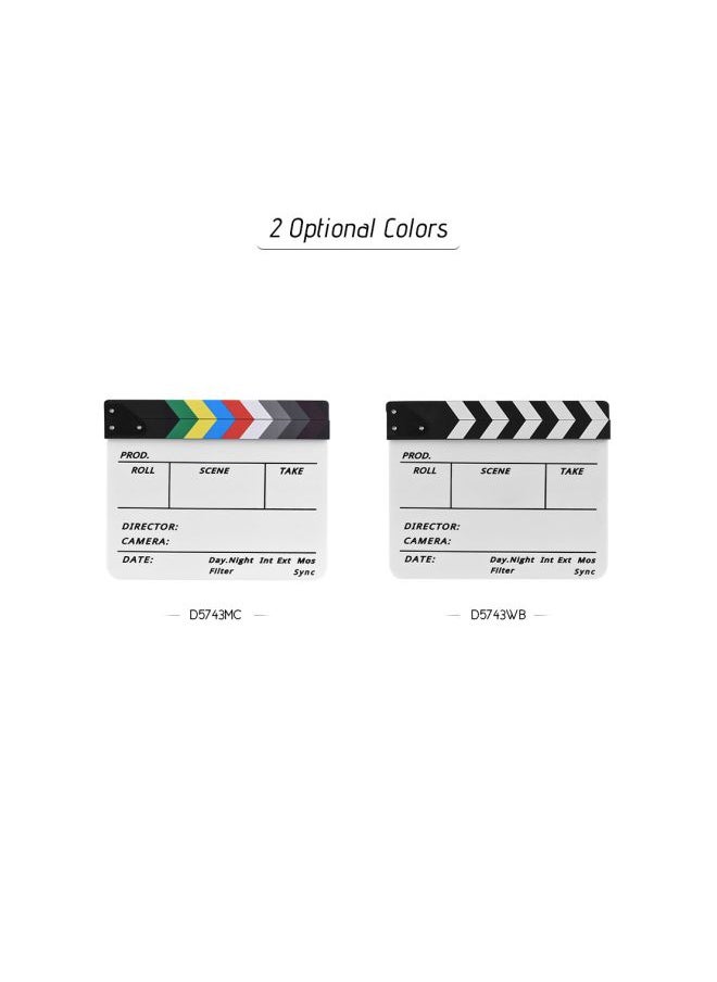 Generic - Cut Action Scene Clapper Board Slate With Marker Pen Eraser White/Black - Image 1