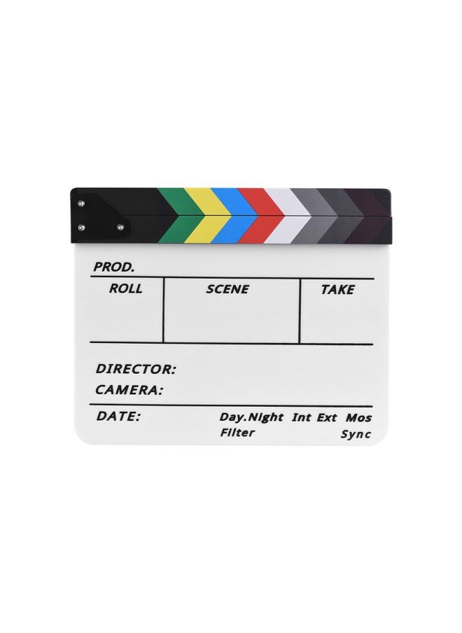 Generic - Cut Action Scene Clapper Board Slate With Marker Pen Eraser White/Black - Image 1