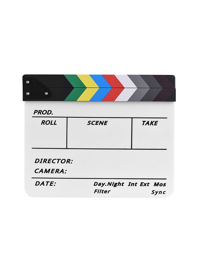 Generic Cut Action Scene Clapper Board Slate With Marker Pen Eraser White/Black  - Image 2