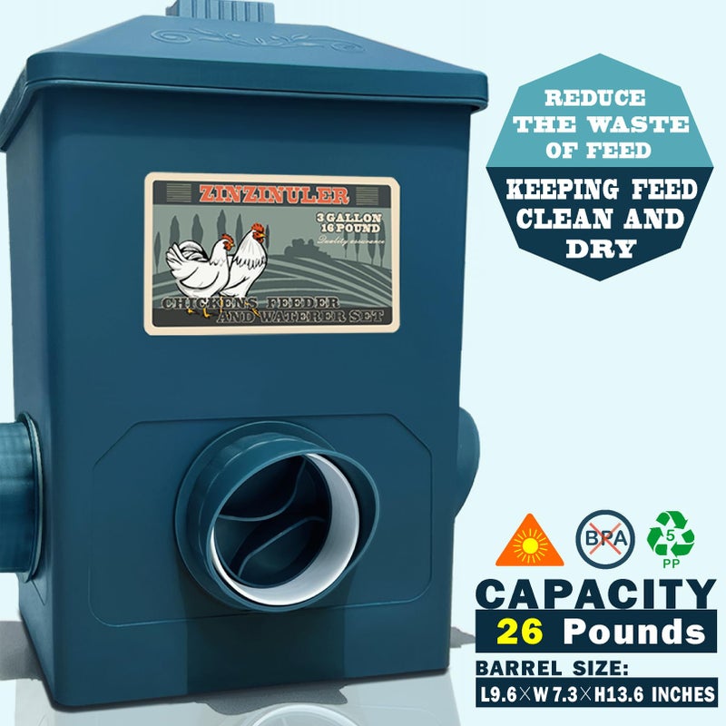 ZINZINULER Chicken Waterer with Float Controlled Automatic Set, Chicken Coop Accessories - No Manual Water refilling Needed, 4 Gallonï¼ˆCompatible with 5/8-inch and 3/4-inch Water Pipes, 60-inch Water Supply Pipe - Image 2