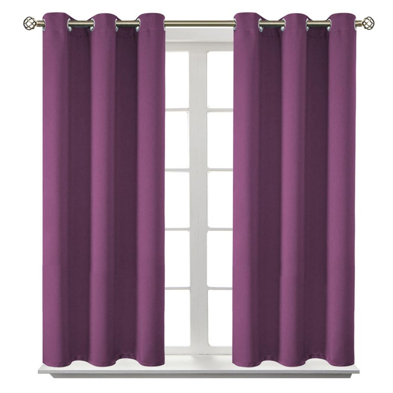BGment Room Darkening Curtains 45 Inches Long - Grommet Thermal Insulated Drapes Window Treatment Curtains for Bedroom, 2 Panels, 38 x 45 Inch, Eggplant Purple - Image 1
